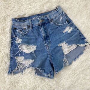 American Eagle Outfitters Distressed Denim Highest Rise 90's Boyfriend Shorts